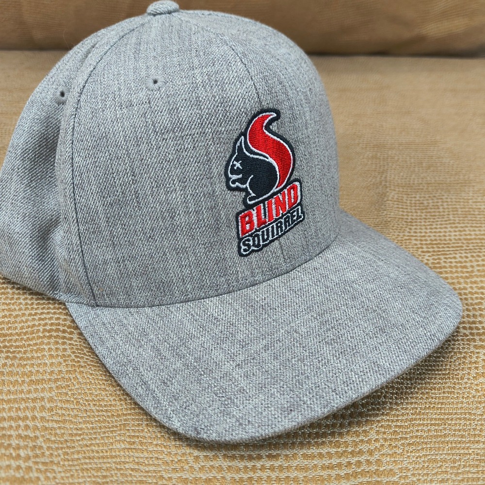 Blind Squirrel Snapback Hat Gray Heathered Yupoong Classics Adjustable Cap Mens - Picture 10 of 11